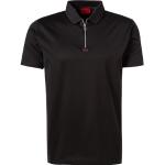 Schwarze Kurzärmelige HUGO BOSS HUGO Kurzarm-Poloshirts mit Reißverschluss aus Jersey für Herren Größe XL für den für den Sommer 