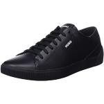 HUGO Herren Zero Tenn Lowtop Sneakers aus Leder mit kontrastfarbenen Logos Schwarz 44 Größe 44