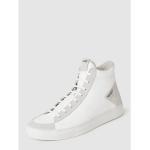 Weiße HUGO BOSS HUGO Futurism High Top Sneaker & Sneaker Boots mit Reißverschluss aus Leder für Herren Größe 45 