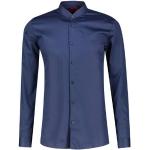 Marineblaue Unifarbene Casual Langärmelige HUGO BOSS HUGO Stehkragen Stehkragenhemden aus Baumwolle für Herren 