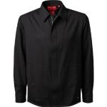Reduzierte Schwarze Langärmelige HUGO BOSS HUGO Kentkragen Hemden mit Kent-Kragen mit Reißverschluss für Herren Größe XL 