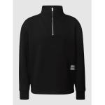 Reduzierte Schwarze Oversize HUGO BOSS HUGO Herrensweatshirts mit Reißverschluss aus Baumwollmischung Größe XL 