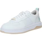Pastellblaue Low Sneaker mit Schnürsenkel aus Mesh für Damen Größe 41 mit Absatzhöhe bis 3cm 