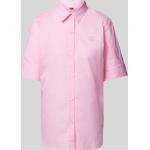 Rosa Unifarbene Halblangärmelige HUGO BOSS HUGO Hemdblusen aus Baumwolle für Damen Größe S 