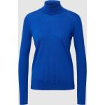 Royalblaue Unifarbene HUGO BOSS HUGO Rollkragen Strickpullover aus Wolle für Damen Größe XL 