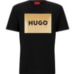 Schwarze Kurzärmelige HUGO BOSS HUGO T-Shirts Metallic aus Jersey für Herren Größe S für den für den Sommer 