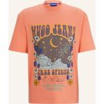 Hellorange Kurzärmelige HUGO BOSS HUGO Nachhaltige T-Shirts aus Jersey für Herren Übergrößen für den für den Sommer 