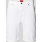 Weiße Unifarbene HUGO BOSS HUGO Jeans-Bermudas mit Reißverschluss aus Baumwolle für Herren für den für den Sommer 