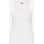Weiße HUGO BOSS HUGO Basic-Tops aus Baumwollmischung für Damen Größe XS 