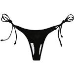 Schwarze Vintage Bikinihosen zum Binden mit Rüschen für Damen Größe S für den für den Sommer 