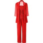 Rote Elegante Maxi Lange Abendkleider aus Spitze für Damen Größe S für Hochzeitsgäste 