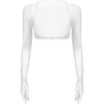 Weiße Langärmelige Shirt-Boleros durchsichtig mit Schnalle Handwäsche für Damen Größe M für Partys für den für den Sommer 