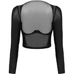 Schwarze Langärmelige Shirt-Boleros durchsichtig mit Schnalle Handwäsche für Damen Größe L für Partys für den für den Sommer 