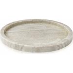 Braune Runde Runde Tabletts 22 cm aus Marmor 