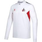 Weiße Langärmelige 1. FC Köln Kindersweatshirts mit Köln-Motiv mit Reißverschluss aus Polyester 