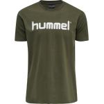 Grüne Kurzärmelige Hummel Go T-Shirts mit Insekten-Motiv aus Jersey für Herren Größe S 