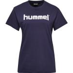 Blaue Kurzärmelige Hummel Go T-Shirts mit Insekten-Motiv aus Jersey enganliegend für Damen Größe XS 