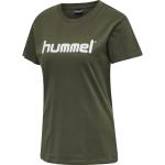 Grüne Kurzärmelige Hummel Go T-Shirts mit Insekten-Motiv aus Jersey enganliegend für Damen Größe XS 