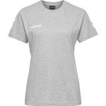 Graue Sportliche Kurzärmelige Hummel Go T-Shirts mit Insekten-Motiv für Damen Größe M 