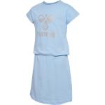 Blaue Kurzärmelige Hummel Kinderkleider mit Insekten-Motiv mit Glitzer Größe 134 