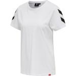 Weiße Kurzärmelige Hummel Legacy T-Shirts mit Insekten-Motiv aus Baumwolle für Damen Größe XS 