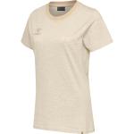 Beige Bestickte Kurzärmelige Hummel Move T-Shirts mit Insekten-Motiv aus Jersey für Damen Größe M 