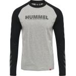 Reduzierte Graue Melierte Langärmelige Hummel Legacy T-Shirts mit Insekten-Motiv aus Baumwolle für Herren Größe XXS 