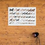 Nachhaltige Poster mit Hundemotiv matt aus Papier mit Rahmen 30x30 