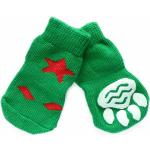 Grüne Sterne Hundesocken aus Stoff 