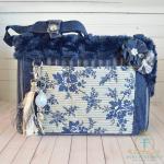 Marineblaue Hundetaschen & Hundetragetaschen aus Baumwolle 