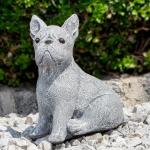 Graue 11 cm Hundefiguren aus Kunststein 