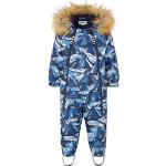 Blaue Racoon Kinderschneeanzüge & Winteroveralls für Kinder mit Berg-Motiv mit Klettverschluss aus Polyester gepolstert Größe 98 