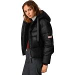 Reduzierte Schwarze Gesteppte Hunter Lederartikel Mini Kapuzenmäntel aus Polyester mit Kapuze für Damen Größe L für den für den Winter 