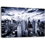 Blaue Moderne Leinwandbilder mit Skyline-Motiv 100x150 