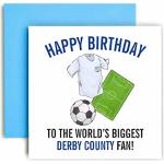 Huxters Fußballkarten für Derby County Fans - Happy Birthday Karte für Vater, Ehemann, Großvater, Bruder, Sohn - Männer Geburtstagskarte für Ihn - Fußball-Themen-Illustrationen 14,8 cm (Derby County)