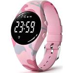 Rosa Wasserdichte Fitness Tracker | Fitness Armbänder mit LED-Zifferblatt mit Multifunktion mit Bluetooth für Damen 