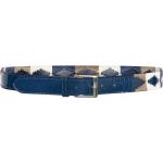 Marineblaue Lack-Optik Ledergürtel mit Schnalle aus Leder für Herren Länge 95 