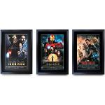 Schwarze Iron Man Filmposter & Kinoplakate matt DIN A3 mit Rahmen 