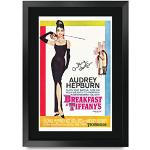 HWC Trading Breakfast at Tiffany's A3 Gerahmte Signiert Gedruckt Autogramme Bild Druck-Fotoanzeige Geschenk Für Audrey Hepburn Filmfans