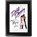 HWC Trading Dirty Dancing A3 Gerahmte Signiert Gedruckt Autogramme Bild Druck-Fotoanzeige Geschenk Für Patrick Swayze Jennifer Grey Filmfans