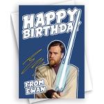 HWC Trading Ewan McGregor Obi Wan Kenobi Geburtstagskarte für Star Wars Fans