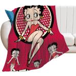 HYN Betty Boop Decke für Sofa, Flanell, weiche Decken, Geschenk für Mon, Größe 127 x 101 cm (Rot 2)