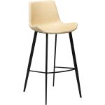 HYPE Bar Stool - Vintage ivory art. leather with black legs