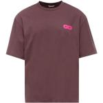 Burgundfarbene Unifarbene Kurzärmelige HYPE. T-Shirts für Damen Größe XL 