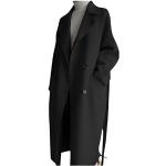 Schwarze Gepunktete Wasserdichte Winddichte Mini Trenchcoats kurz aus Wolle für Damen Größe S für den für den Winter 