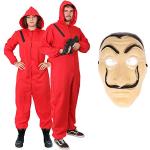 Rote Bankräuber-Kostüme aus Gummi für Herren Größe XL 