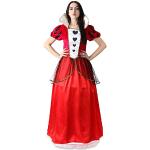 Rote Alice im Wunderland Die Herzkönigin Herzkönigin-Kostüme mit Glitzer für Damen Größe M 