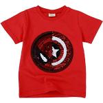 Motiv Captain America Pailletten Shirts für Kinder mit Pailletten Handwäsche für Jungen für den für den Sommer 