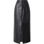 Schwarze Lederröcke mit Reißverschluss aus Leder für Damen Größe S 