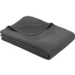 Graue Unifarbene IBENA Nachhaltige Rechteckige Decken aus Baumwolle maschinenwaschbar 150x200 